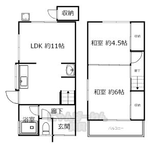 京都府城陽市富野乾垣内　2 LDK　猫可！小型犬可！中型犬可！物件です！