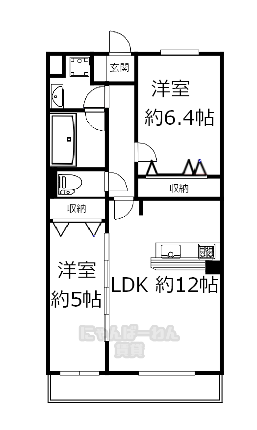 京都府宇治市木幡東中　2 LDK　猫可！小型犬可！中型犬可！大型犬可！多頭可！物件です！104号室　 203号室　 - 1