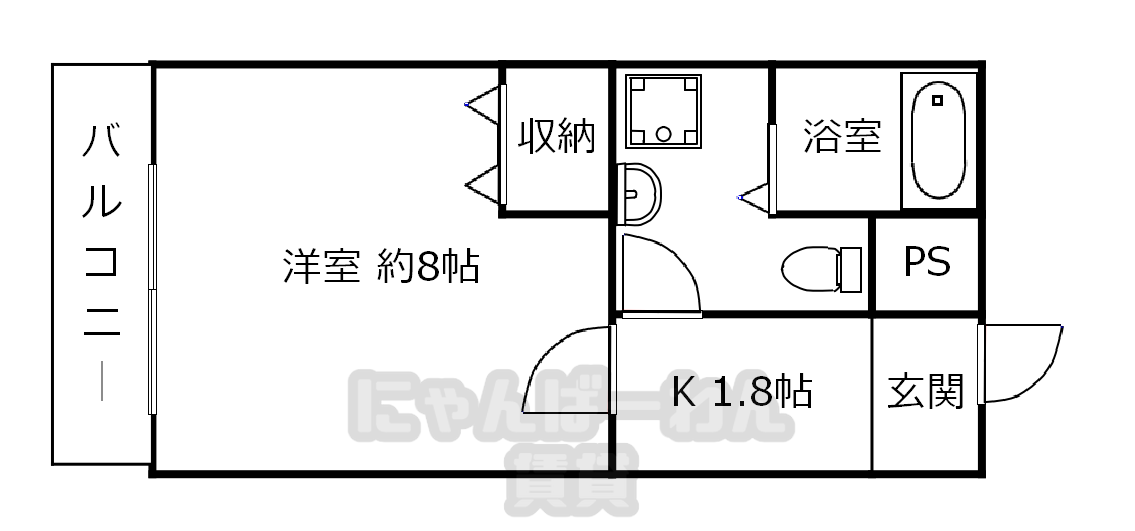 京都府宇治市木幡正中　1 K　猫可！物件です！ - 1