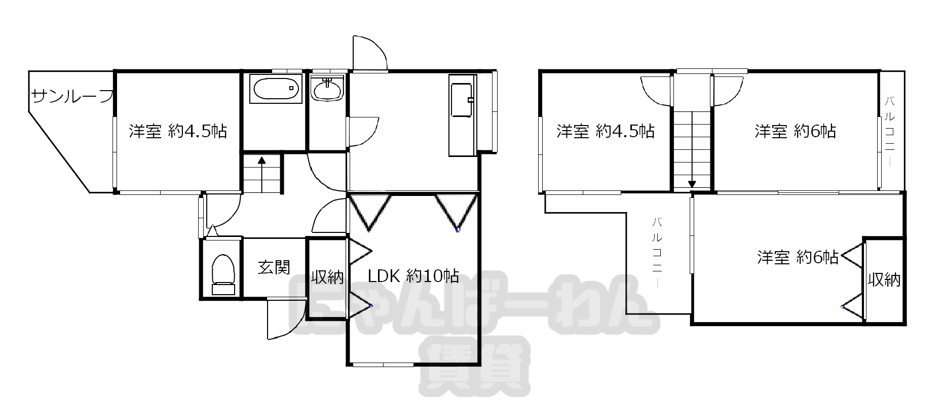八幡市橋本栗ケ谷2-28の戸建て4 LDKの間取り図