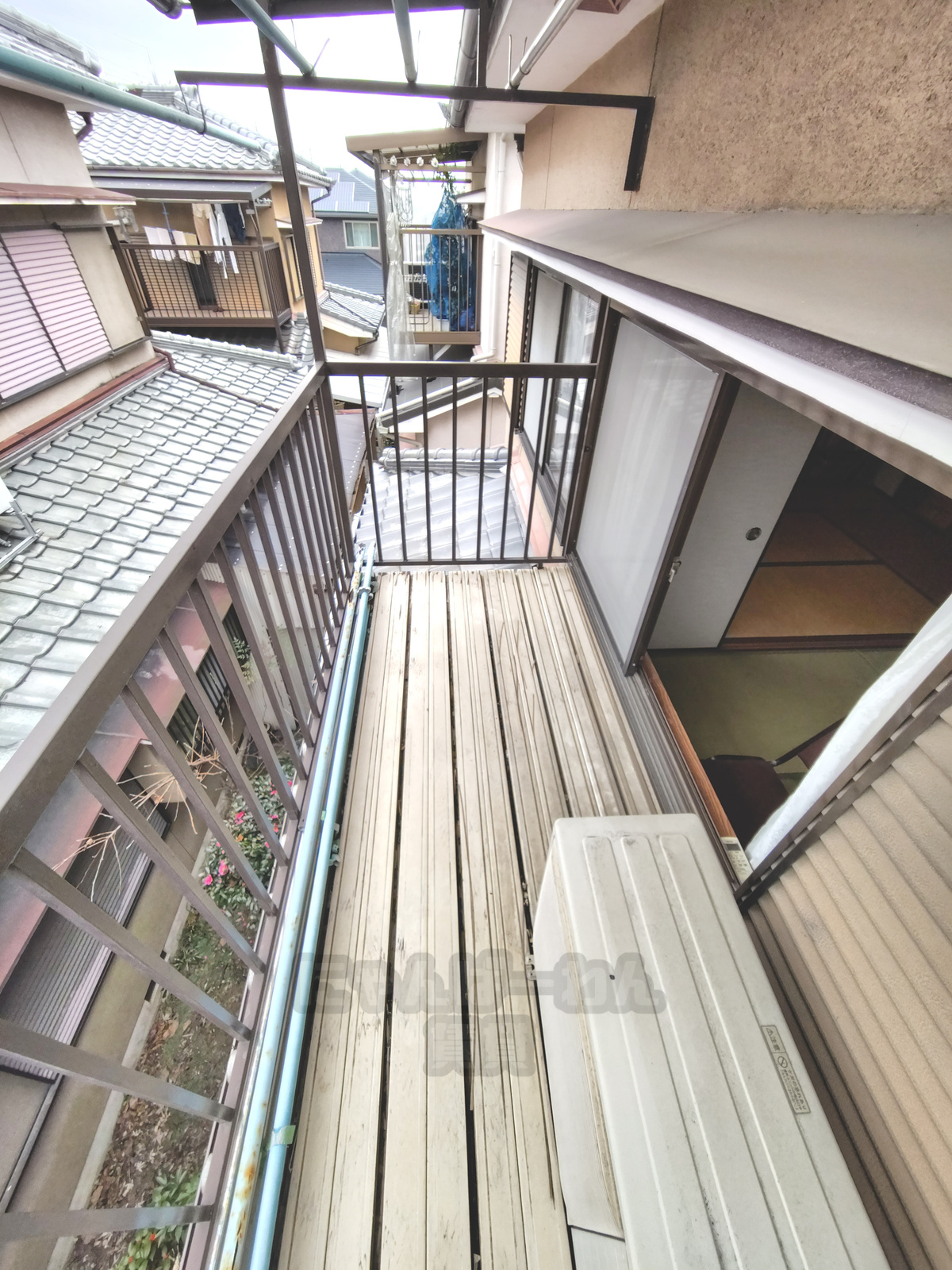 京都府八幡市八幡小松 賃貸 ペット可 ベランダ ウッドデッキ調 物干し