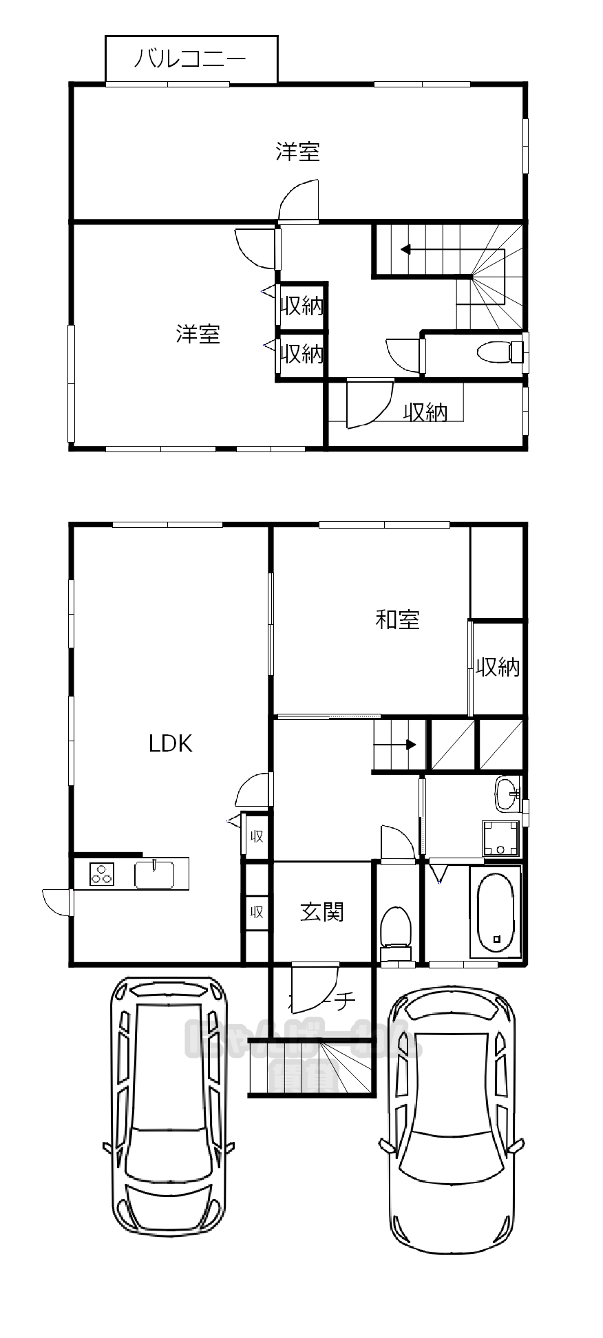 木津川市州見台5丁目20-21の戸建て3 SLDKの間取り図