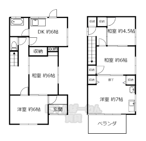 京都府八幡市橋本堂ケ原　5 DK　猫可！小型犬可！物件です！