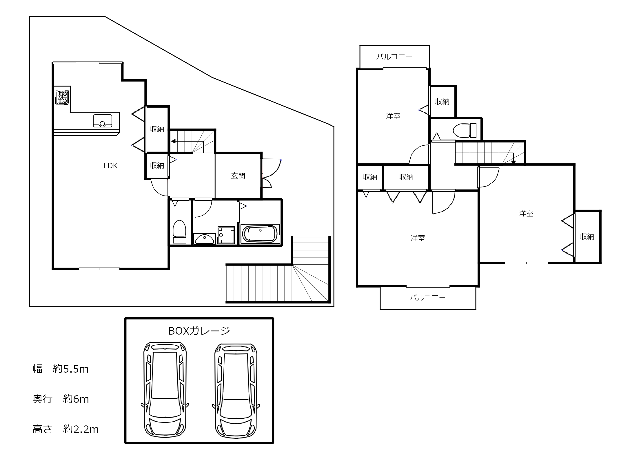 京田辺市薪里ノ内111-45の戸建て3 LDKの間取り図
