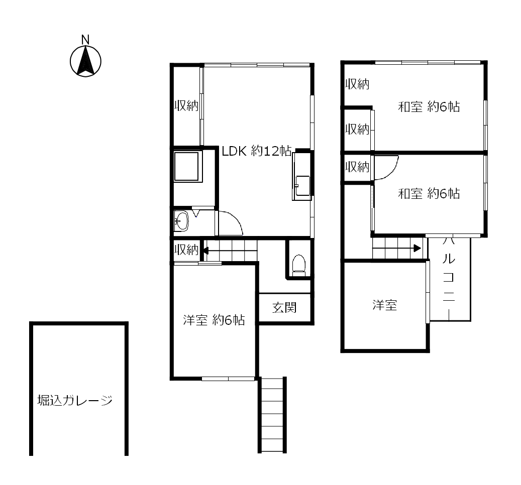 宇治市広野町丸山69-38の戸建て4 LDKの間取り図