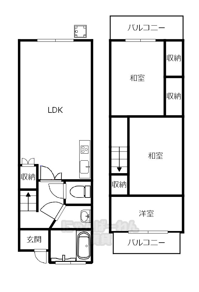 宇治市小倉町久保107-10の戸建て3 LDKの間取り図