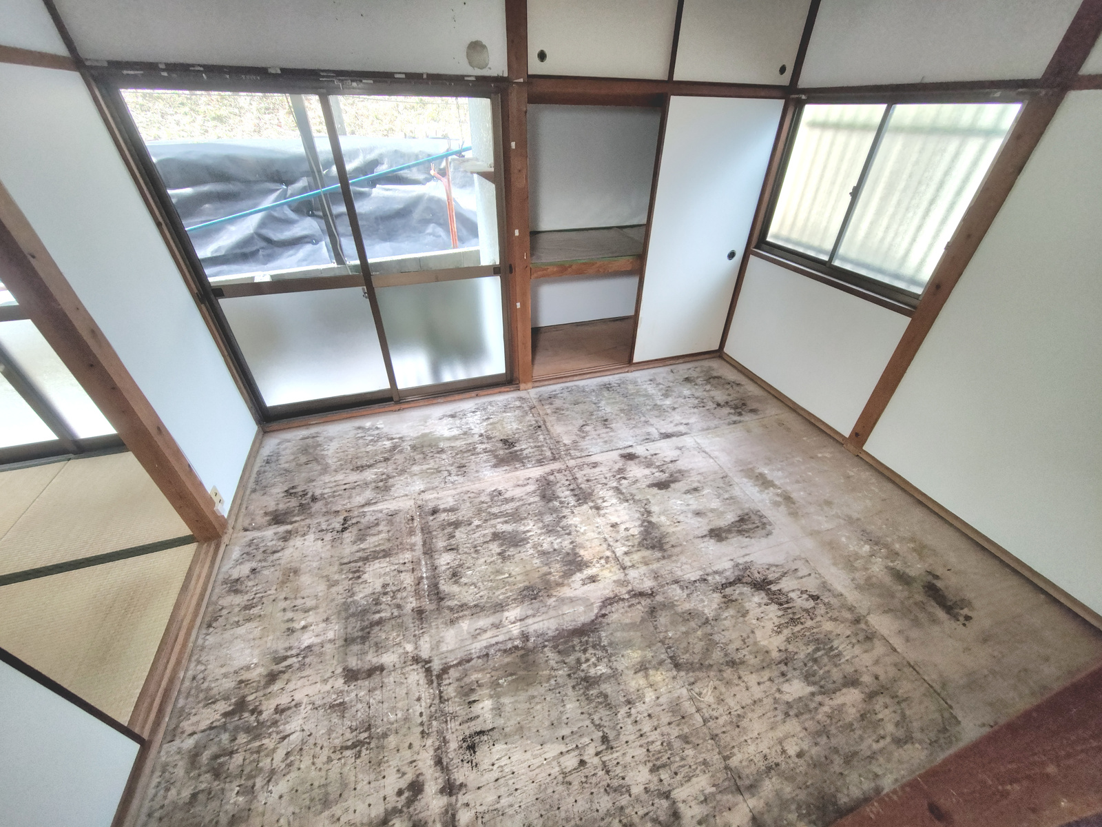 京都府宇治市木幡南山の犬猫飼育可賃貸物件の居室と押し入れ収納