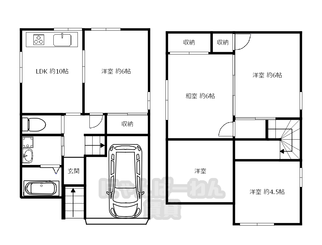宇治市伊勢田町浮面25の戸建て4 LDKの間取り図