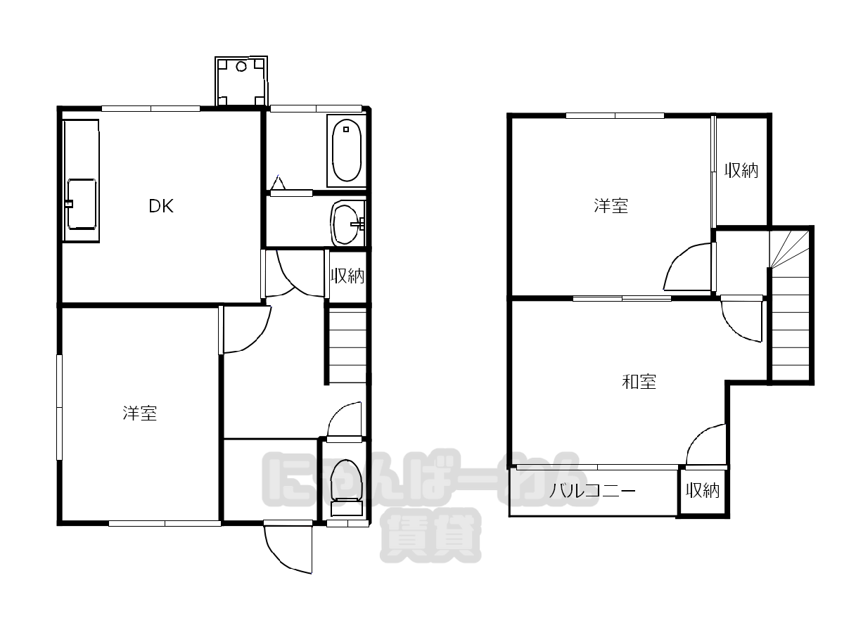 宇治市宇治東山8の戸建て3 DKの間取り図